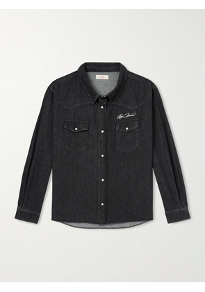 Cherry Los Angeles - Logo-Embroidered Denim Western Shirt - Men - Black - S