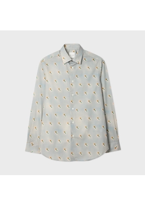 Paul Smith Tailored-Fit Blue 'Ditsy Fruit' Print Shirt