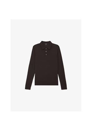 Mens Reiss Trafford Long-Sleeved Wool Polo Shirt