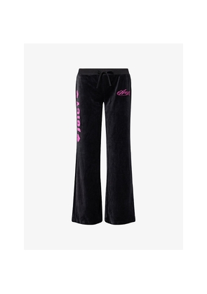 Womens Juicy Couture Angel Straight-Leg Velour Jogging Bottoms