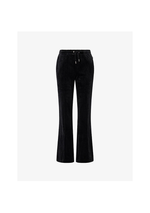 Womens Juicy Couture Diamante-Embellished Straight-Leg Velour Jogging Bottoms