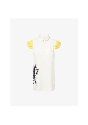 Womens Harry Lambert For Yuura Asano x Disney Figaro Peter-Pan Collar Wool Dress