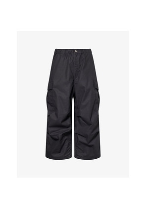 Mens A Bathing Ape Ripstop Cargo Wide-Leg Cotton-Poplin Trousers