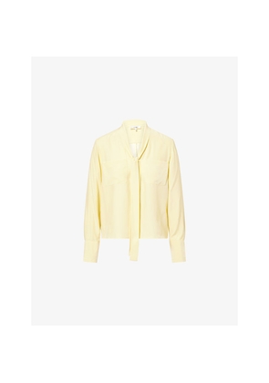 Womens Frame Modern Tie Silk Blouse