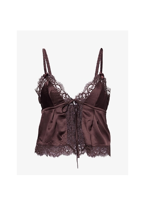 Womens Lounge Underwear Satin Cami Pyjama Top