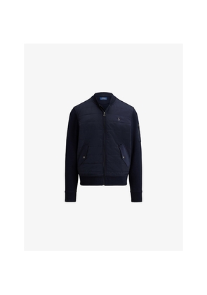 Mens Polo Ralph Lauren Hybrid Quilted-Panel Cotton-Blend and Woven Bomber Jacket