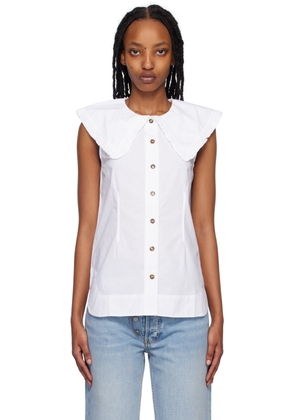 GANNI White Sleeveless Shirt