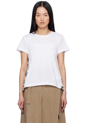 sacai White Car Race & Tropical Print T-shirt
