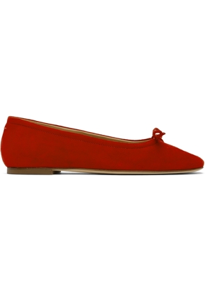 Aeyde Red Delfina Suede Ballerina Flats