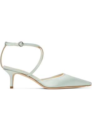 Aeyde Blue Salome Satin Heels