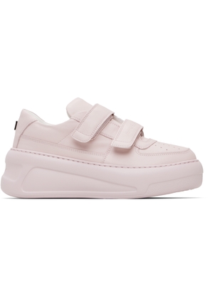 Acne Studios Pink Velcro Strap Platform Sneakers