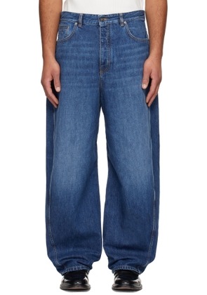 Givenchy Blue Denim Couture Seam Washed Jeans