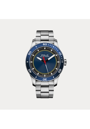 42 MM Polo Sport Blue Bezel Steel Watch