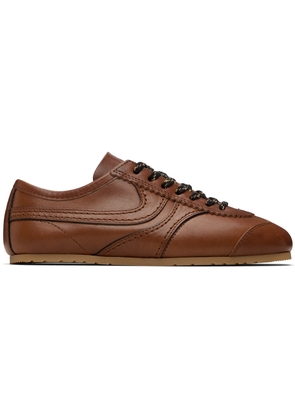 Dries Van Noten Brown Leather Sneakers