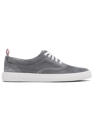 Thom Browne Gray Calf Suede Heritage Sneakers