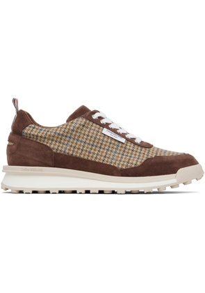 Thom Browne Brown & Beige Gunclub Check Tweed Alumni Sneakers