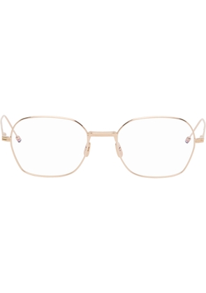Thom Browne Gold Titanium Rectangular Glasses
