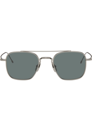 Thom Browne Silver Titanium Squared Aviator Sunglasses