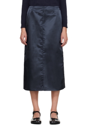 Sandy Liang Navy Ravenna Midi Skirt