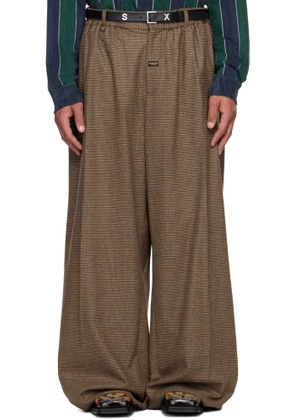 Martine Rose Brown Extreme Wide Leg Tailored Trousers