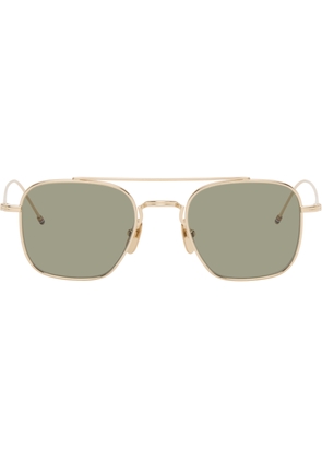 Thom Browne Gold Titanium Squared Aviator Sunglasses