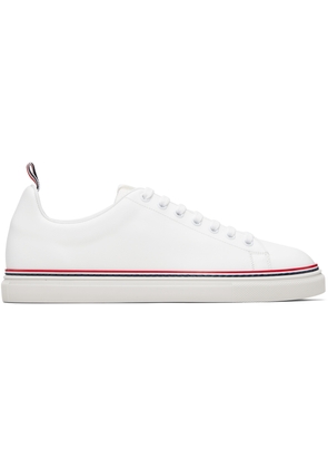 Thom Browne White Vitello Calf Tennis Sneakers