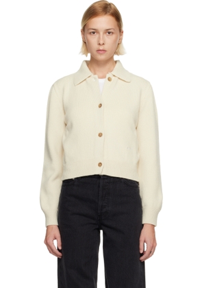 A. P.C. White Polo Shirt Collar Cardigan