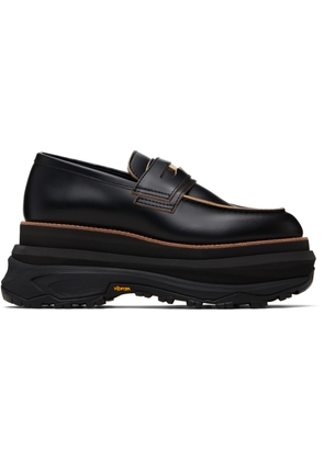 sacai Black Platform Loafers