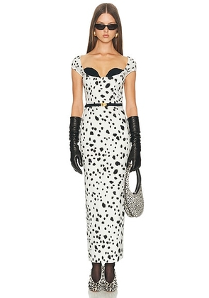 Rowen Rose Sleeveless Long Dress in Black Dalmation - White. Size 34 (also in 36, 40).