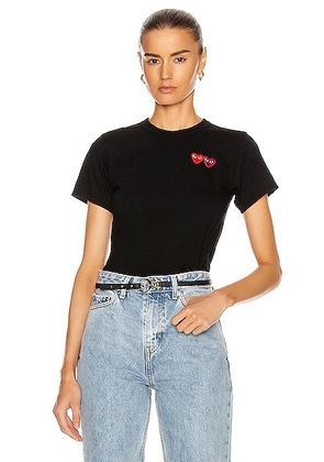 COMME des GARCONS PLAY Logo Emblem Tee in Black - Black. Size XS (also in ).