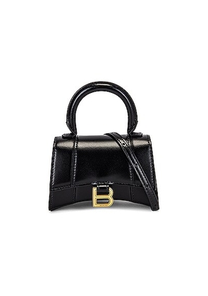Balenciaga Mini Hourglass Top Handle Bag in Black. Size all.