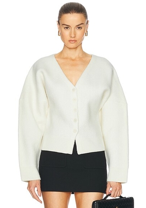 EAVES Arlet Knit Cardigan in Ivory - Ivory. Size XS (also in ).