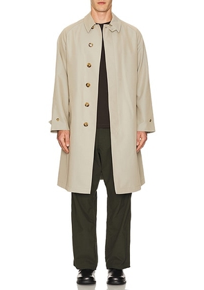 Beams Plus Balmacaan Coat Gabardine in Beige - Beige. Size XL/1X (also in ).