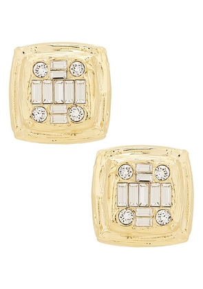AMINA MUADDI Jeanne Earrings in Crystals & Gold - Metallic Gold. Size all.