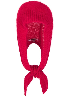 EAVES Liezel Kerchief Hood in Passion - Red. Size all.