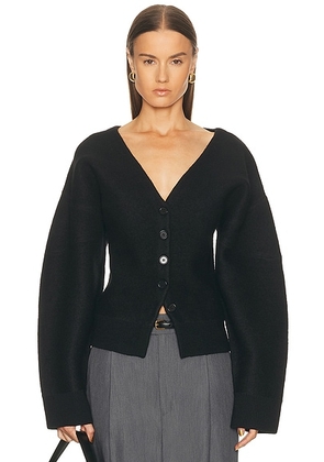EAVES Arlet Knit Cardigan in Black - Black. Size L (also in M, S, XL, XS, XXS).