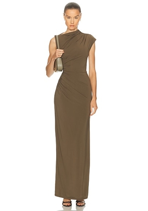 EAVES Auda Gown in Olive - Olive. Size M (also in L, S, XS, XXS).
