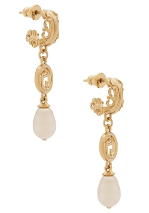 Chloe Drop Earrings in Gold & Pearly - Metallic Gold. Size all.