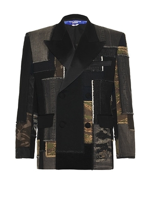 Junya Watanabe Denim And Multi Fabrics Patchwork Jacket in Black & Mix - Black. Size M (also in ).