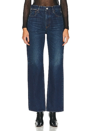 Moussy Vintage Bartlett Wide Straight Jeans in Dark Blue - Denim-Dark. Size 27 (also in ).