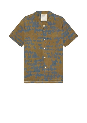 OAS Highland Viscose Shirt in Multi - Olive. Size M (also in L).