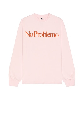 No Problemo No Problemo Long Sleeve Tee in Pale Pink - Blush. Size XS (also in ).