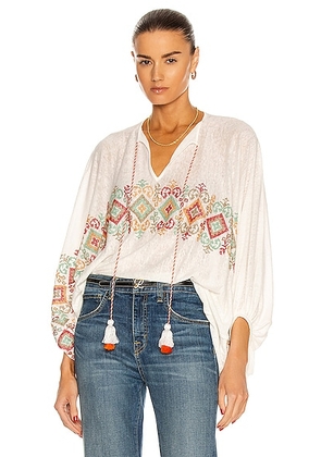 SILVIA TCHERASSI Geva Blouse in Multicolor - White. Size S (also in ).