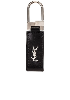 Saint Laurent YSL Tiny Key Chain in Nero - Black. Size all.