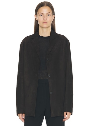 The Row Fabian Jacket in Dark Brown - Brown. Size 8 (also in ).