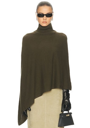 SRG Axele Cashmere Knit Cape in Dark Olive - Olive. Size M (also in L, S).