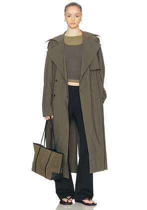 St. Agni Relaxed Trench Coat in Khaki - Olive. Size S (also in ).