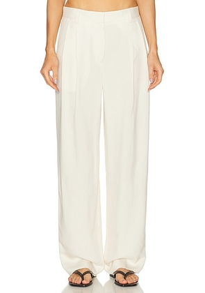 Toteme Double Pleat Straight Trouser in Ecru - Ivory. Size 40 (also in ).