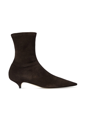 The Row Liisa Kitten Bootie in Lacquer Brown - Brown. Size 36.5 (also in 38, 39.5, 41).