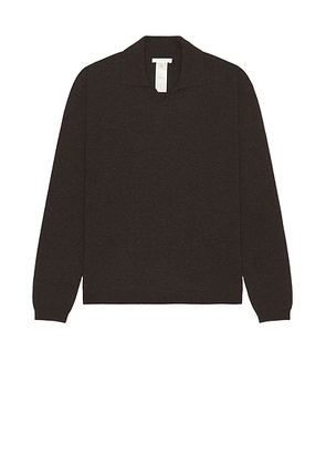 The Row Franz Polo Sweater in Brown Melange - Brown. Size L (also in ).